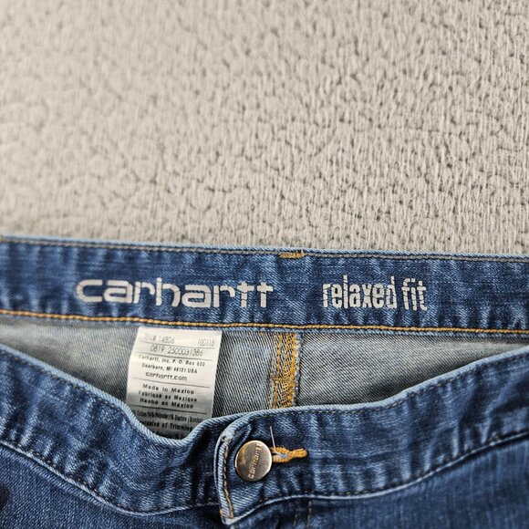 Carhartt Jeans Mens 40x32 Blue Relaxed Work‎ Utility Carpenter Pants Double Knee - Picture 5 of 16
